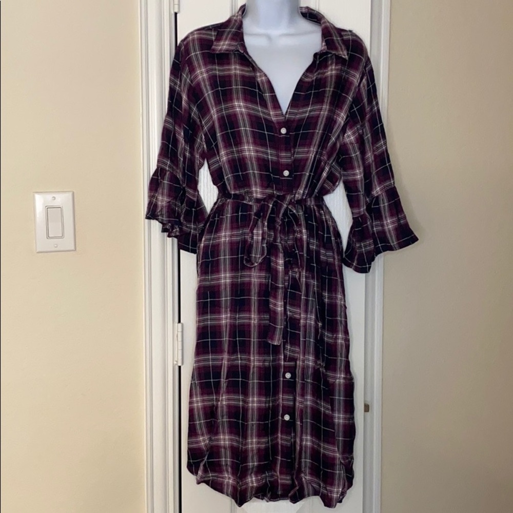 Isabel plaid maternity dress